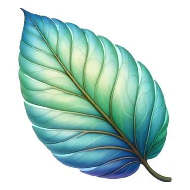 softly curled cocoon leaf, glowing aura, flowing textures, green-blue and earth tones sticker