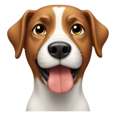 Dog with a steak sticker