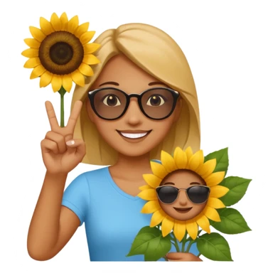 sonnenblumenstrauch mit ok zeichen sticker