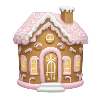light pink and gold and white gingerbread house sticker