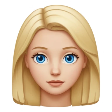 white girl with blond middle part sticker