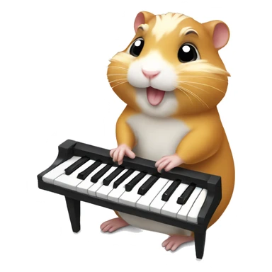 Hamster play piano  sticker