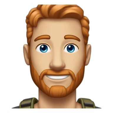 hiker blue eyes man slick copper hair clean shaven sticker