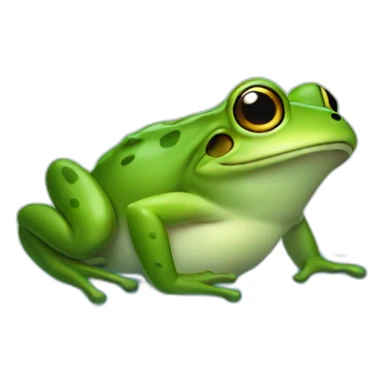 Frog in pond farting bubbles and gas sticker