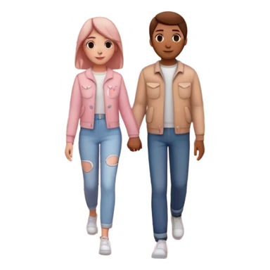 3D emoji-style of two roads merging into one 💞, with cherry blossoms 🌸, floating hearts 💕, soft sunset sky 🌅, and a couple walking hand-in-hand 👩‍❤️‍👨. Romantic and aesthetic vibe sticker