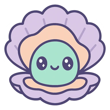cute oyster, kawaii style sticker