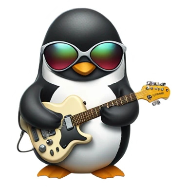 Penguin with hoodie playing guitar with pit vipers  sticker