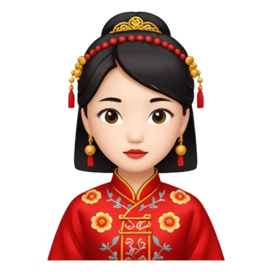 Asian girl wearing traditional Chinese clothes sticker