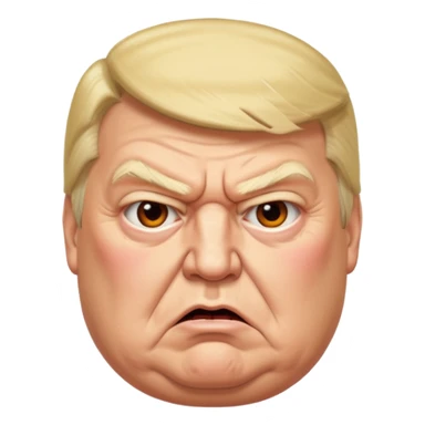 uSE THIS AS A REFERENCE PICTURE TO CREATE AN ANGRY, ELDERLY, OBESEB DONALD TRUMP EMOJI, FROM AN ISOMETRIC OVERHEAD ANGLE sticker