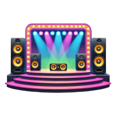 concert stage with colorful lights and speakers sticker
