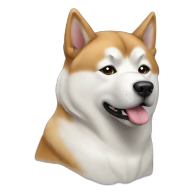 Dog akita inu white sticker