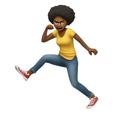 angry woman stomping feet throwing money sticker