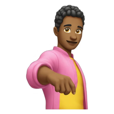 two in the pink one in the stink yellow hand gesture sticker