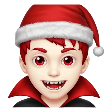Vampire boy ,Fangs , cHristmas hat  sticker
