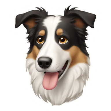 A short haired sand and white border collie with falling ears sticker