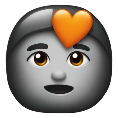 Half black and orange heart sticker