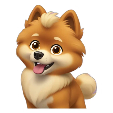 Pomeranian in paw patrol sticker