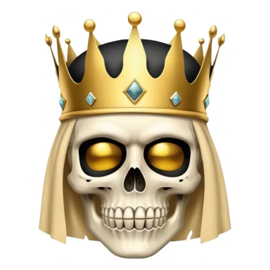 skull wearing a golden crown and black ski mask sticker