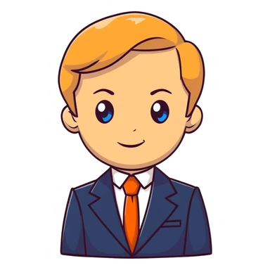 Russian leader with serious expression, short blonde hair, blue eyes, in formal suit sticker