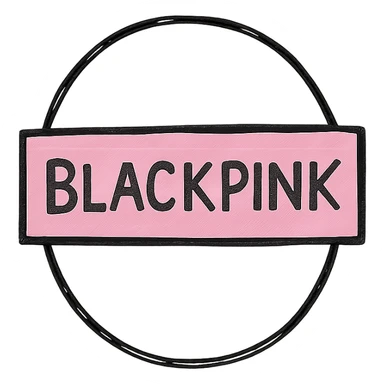 BLACKPINK-inspired object, black and pink colors, sketchy artistic hand-drawn icon, hand drawn style sticker