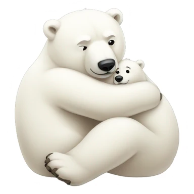 Massive polar bear snuggles sticker