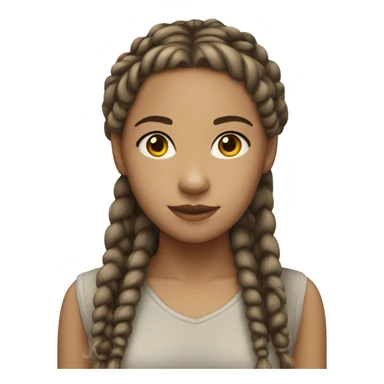 Light skinned girl with braids sticker