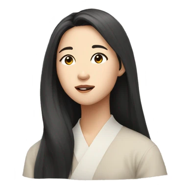 looking up aesthetic asian woman long hair sticker