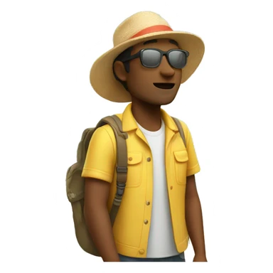 Tourist on sunny island  sticker