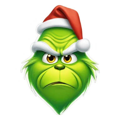 Grinch with Santa hat sticker