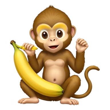 Monkey eating banana sticker