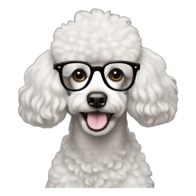 Poodle in glasses sticker