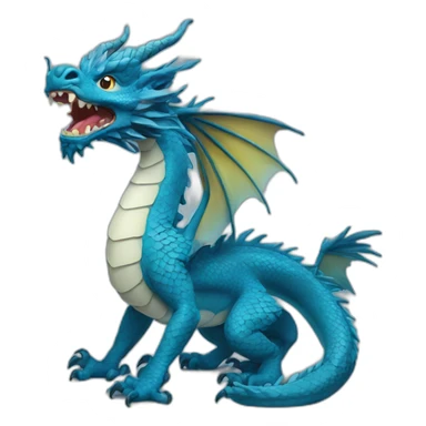 Chinese blue dragon sticker