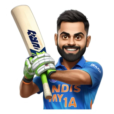 Virat kohli with mrf bat sticker