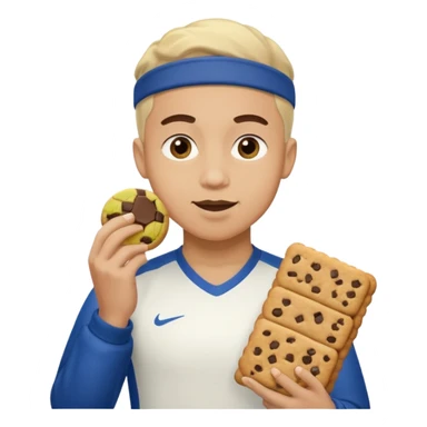Soccer captain eating cookies sticker