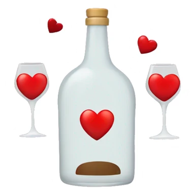 alcohol with hearts  sticker
