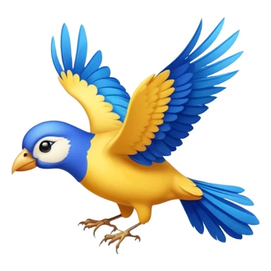 cartoon bird flying sticker