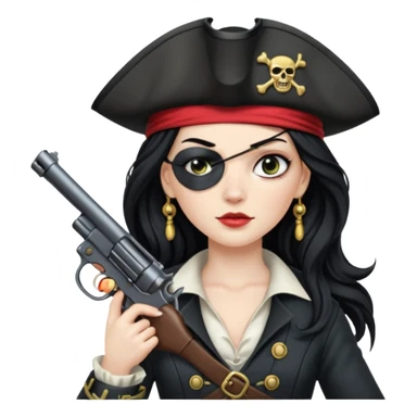 Lady Pirate With Gun. sticker