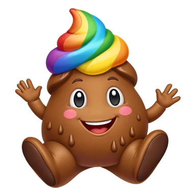 happy rainbow poop dancing sticker