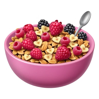 pink granola bowl sticker