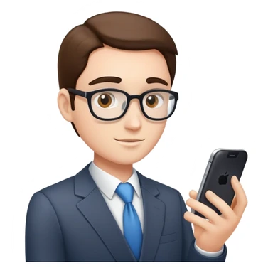 Business salesperson checking sales data on smartphone sticker