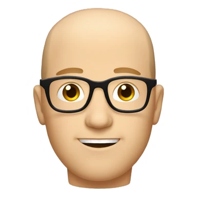 Buzz cut, white man with glasses sticker