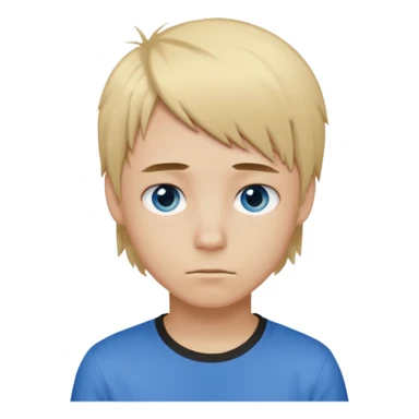 boy with blonde hair emo, and light brown shirt, and blue eyes sticker