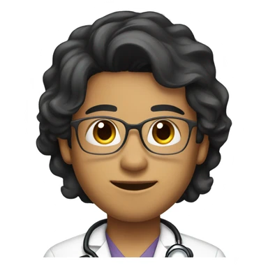 doctor, tan skin, black hair, with stethoscope sticker