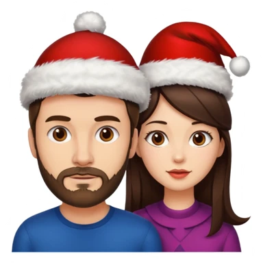 SCOTTISH MAN WITH STUBBLE AND BRUNETTE WOMAN WITH XMAS HAT sticker