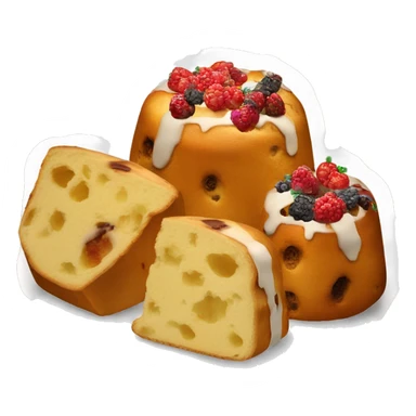 un panettone, tradicionalmente decorado con frutas confitadas y pasas. sticker