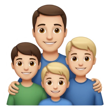 нарисую папу с 4 детьми sticker