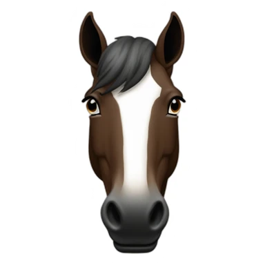 Ein dunkelbraunes Pferd das lacht sticker