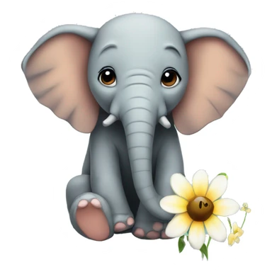 An elephant sitting on a flower like a bee sticker