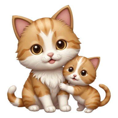 Cute cat playing with puppy sticker