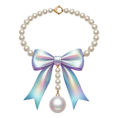  Pearl necklace with bow sticker